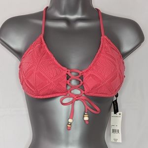 Ralph Lauren Polo Bikini Top Only Coral M Crochet